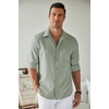 image:imageCOOFANDY Mens Button Down Shirt Long Sleeve Untucked Shirts Summer Casual Dress ShirtsSage Green
