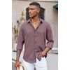 image:imageCOOFANDY Mens Button Down Shirt Long Sleeve Untucked Shirts Summer Casual Dress ShirtsTawny Port