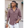 image:imageCOOFANDY Mens Button Down Shirt Long Sleeve Untucked Shirts Summer Casual Dress ShirtsTawny Port