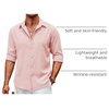 image:imageCOOFANDY Mens Button Down Shirt Long Sleeve Untucked Shirts Summer Casual Dress ShirtsVeiled Rose