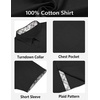 image:imageCOOFANDY Mens Button Down Shirts Short Sleeve Casual Cotton Shirts Summer Beach Wedding Shirt with PocketBlack