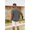 image:imageCOOFANDY Mens Button Down Shirts Short Sleeve Casual Cotton Shirts Summer Beach Wedding Shirt with PocketDark Grey
