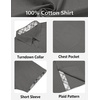 image:imageCOOFANDY Mens Button Down Shirts Short Sleeve Casual Cotton Shirts Summer Beach Wedding Shirt with PocketDark Grey