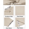 image:imageCOOFANDY Mens Button Down Shirts Short Sleeve Casual Cotton Shirts Summer Beach Wedding Shirt with PocketKhaki