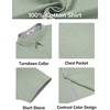 image:imageCOOFANDY Mens Button Down Shirts Short Sleeve Casual Cotton Shirts Summer Beach Wedding Shirt with PocketLight Green
