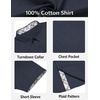 image:imageCOOFANDY Mens Button Down Shirts Short Sleeve Casual Cotton Shirts Summer Beach Wedding Shirt with PocketNavy Blue