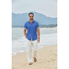 image:imageCOOFANDY Mens Button Down Shirts Short Sleeve Casual Cotton Shirts Summer Beach Wedding Shirt with PocketOcean Blue