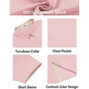image:imageCOOFANDY Mens Button Down Shirts Short Sleeve Casual Cotton Shirts Summer Beach Wedding Shirt with PocketPink
