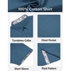 image:imageCOOFANDY Mens Button Down Shirts Short Sleeve Casual Cotton Shirts Summer Beach Wedding Shirt with PocketSea Blue