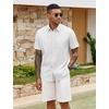 image:imageCOOFANDY Mens Button Down Shirts Short Sleeve Casual Cotton Shirts Summer Beach Wedding Shirt with PocketWhite