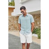 image:imageCOOFANDY Mens Button Down Shirts Short Sleeve Casual Shirt Summer Beach Textured ShirtsSky Blue