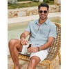 image:imageCOOFANDY Mens Button Down Shirts Short Sleeve Casual Shirt Summer Beach Textured ShirtsSky Blue