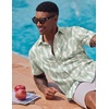 image:imageCOOFANDY Mens Button Down Shirts Short Sleeve Casual Summer Beach Shirts Vacation Wedding ShirtsGeometrygreen