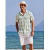 image:imageCOOFANDY Mens Button Down Shirts Short Sleeve Casual Summer Beach Shirts Vacation Wedding ShirtsGeometrygreen