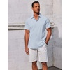 image:imageCOOFANDY Mens Button Down Shirts Short Sleeve Casual Summer Beach Shirts Vacation Wedding ShirtsLight Blue