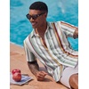 image:imageCOOFANDY Mens Button Down Shirts Short Sleeve Casual Summer Beach Shirts Vacation Wedding ShirtsRetro Stripescolors