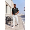 image:imageCOOFANDY Mens Button Down Short Sleeve Shirt Casual Summer Stretch Denim Dress Shirts with PocketBlack