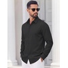 image:imageCOOFANDY Mens Casual Button Down Shirts Long Sleeve Untucked Shirts Vintage Denim Dress ShirtBlack
