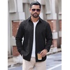image:imageCOOFANDY Mens Casual Button Down Shirts Long Sleeve Untucked Shirts Vintage Denim Dress ShirtBlack Greytextured