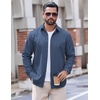 image:imageCOOFANDY Mens Casual Button Down Shirts Long Sleeve Untucked Shirts Vintage Denim Dress ShirtBluetextured