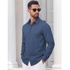image:imageCOOFANDY Mens Casual Button Down Shirts Long Sleeve Untucked Shirts Vintage Denim Dress ShirtBluetextured