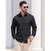 image:imageCOOFANDY Mens Casual Button Down Shirts Long Sleeve Untucked Shirts Vintage Denim Dress ShirtGreytextured