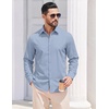 image:imageCOOFANDY Mens Casual Button Down Shirts Long Sleeve Untucked Shirts Vintage Denim Dress ShirtLight Blue