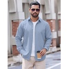 image:imageCOOFANDY Mens Casual Button Down Shirts Long Sleeve Untucked Shirts Vintage Denim Dress ShirtLight Blue
