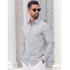 image:imageCOOFANDY Mens Casual Button Down Shirts Long Sleeve Untucked Shirts Vintage Denim Dress ShirtLight Grey