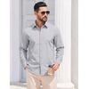 image:imageCOOFANDY Mens Casual Button Down Shirts Long Sleeve Untucked Shirts Vintage Denim Dress ShirtLight Grey