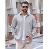 image:imageCOOFANDY Mens Casual Button Down Shirts Long Sleeve Untucked Shirts Vintage Denim Dress ShirtLight Grey