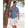 image:imageCOOFANDY Mens Casual Button Down Shirts Short Sleeve Linen Shirts Summer Beach Dress ShirtBlueflower
