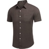 image:imageCOOFANDY Mens Casual Button Down Shirts Short Sleeve Linen Shirts Summer Beach Dress ShirtCoffe