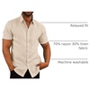 image:imageCOOFANDY Mens Casual Button Down Shirts Short Sleeve Linen Shirts Summer Beach Dress ShirtKhaki