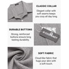 image:imageCOOFANDY Mens Casual Button Down Shirts Short Sleeve Linen Shirts Summer Beach Dress ShirtLight Gray