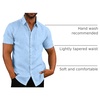 image:imageCOOFANDY Mens Casual Button Down Shirts Short Sleeve Linen Shirts Summer Beach Dress ShirtSky Blue