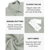 image:imageCOOFANDY Mens Casual Button Down Shirts Short Sleeve Linen Shirts Summer Beach Dress ShirtTextured Fall Green