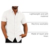 image:imageCOOFANDY Mens Casual Button Down Shirts Short Sleeve Linen Shirts Summer Beach Dress ShirtWhite
