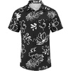 image:imageCOOFANDY Mens Casual Button Down Shirts Short Sleeve Textured Summer Beach Shirt with PocketBlack White Flower