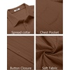 image:imageCOOFANDY Mens Casual Button Down Shirts Short Sleeve Textured Summer Beach Shirt with PocketBrown