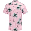 image:imageCOOFANDY Mens Casual Button Down Shirts Short Sleeve Textured Summer Beach Shirt with PocketPink  Flamingo