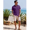 image:imageCOOFANDY Mens Casual Button Down Shirts Short Sleeve Textured Summer Beach Shirt with PocketPurple