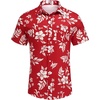 image:imageCOOFANDY Mens Casual Button Down Shirts Short Sleeve Textured Summer Beach Shirt with PocketRed White Floral