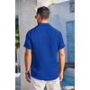 image:imageCOOFANDY Mens Casual Button Down Shirts Short Sleeve Textured Summer Beach Shirt with PocketRoyal Blue