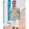 image:imageCOOFANDY Mens Casual Button Down Shirts Short Sleeve Textured Summer Beach Shirt with PocketSage Green Patterned