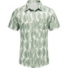 image:imageCOOFANDY Mens Casual Button Down Shirts Short Sleeve Textured Summer Beach Shirt with PocketSage Green Patterned