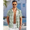 image:imageCOOFANDY Mens Casual Button Down Shirts Short Sleeve Textured Summer Beach Shirt with PocketSage Green Patterned