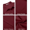 image:imageCOOFANDY Mens Casual Button Down Shirts Short Sleeve Textured Summer Beach Shirt with PocketWine Red