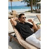 image:imageCOOFANDY Mens Casual Henley Shirt Band Collar Short Sleeve Shirt for Mens Summer Beach TShirts VacationBlack