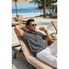 image:imageCOOFANDY Mens Casual Henley Shirt Band Collar Short Sleeve Shirt for Mens Summer Beach TShirts VacationDark Gray